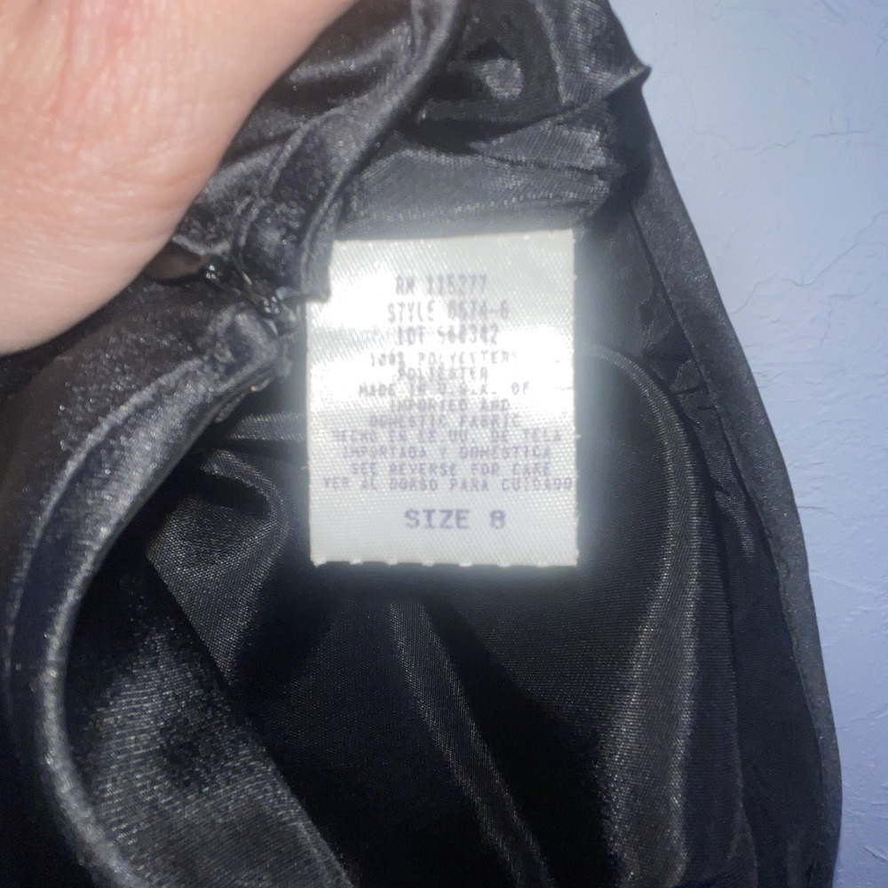Black Satin Maxi Skirt Cinched Back Sexy Dark Romance WhimsiGoth Y2K Classic - Picture 11 of 11